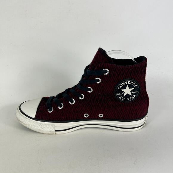 Converse Chuck Taylor All Star High Sneaker Women 7 Red Zig Zag Skateboard Shoes - Picture 6 of 10